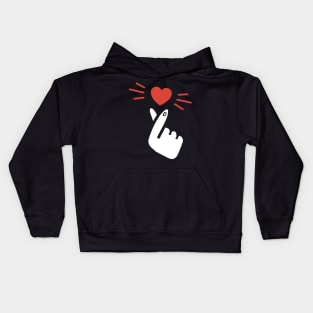 Finger Heart Kpop Songalag Hateu White Hand Kids Hoodie